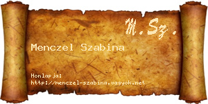 Menczel Szabina névjegykártya